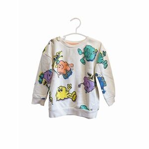 Primark Kids Cartoon Sweatshirt - White with Multicolor Characters